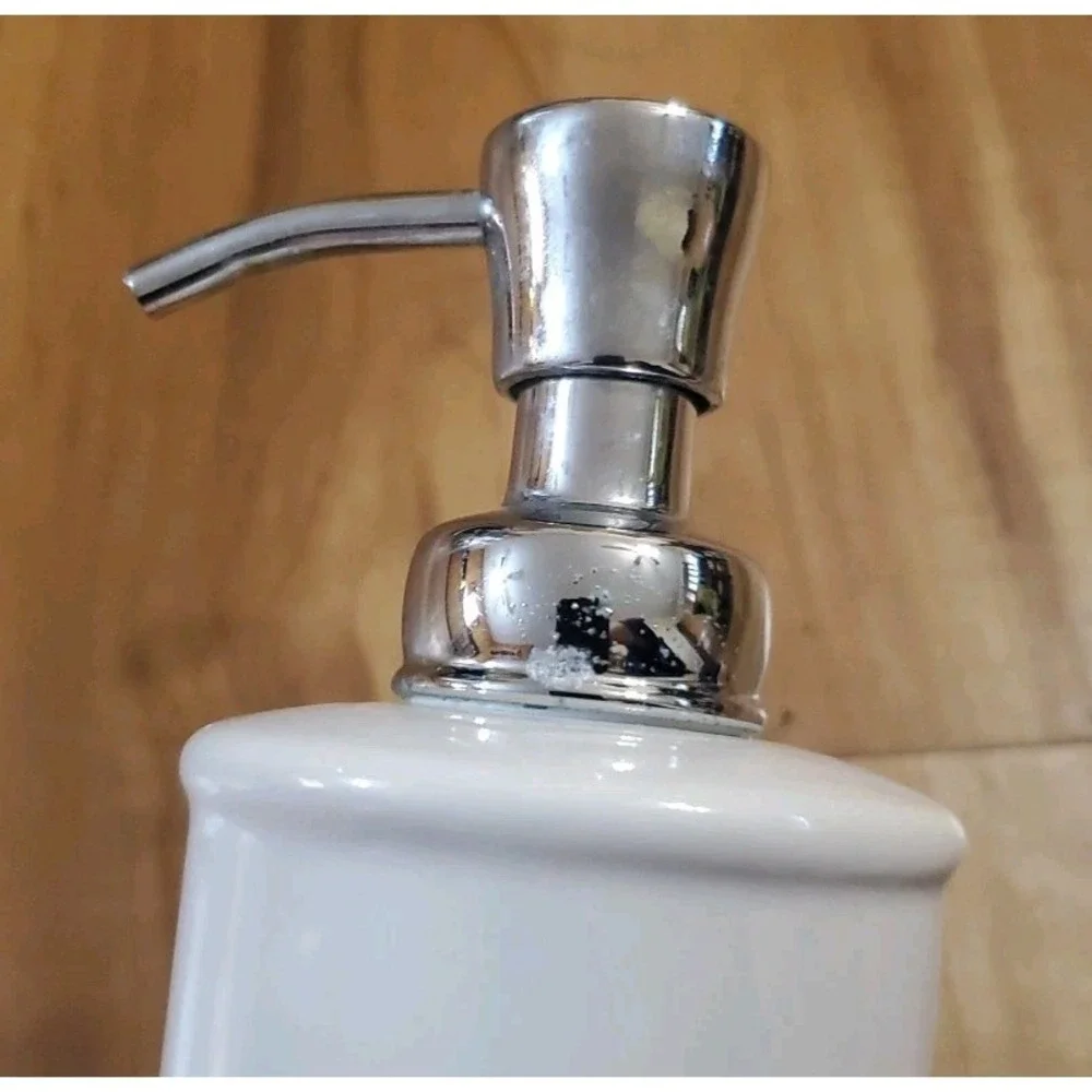 White Silver Ceramic Soap Lotion Dispenser